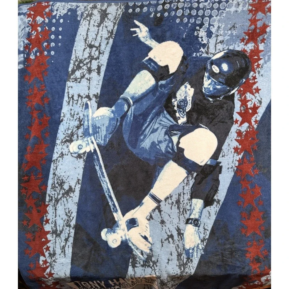 Vintage BoomBoom Huck Jam Tony Hawk Travis Pastrana Blanket &‎ Pillowcase RARE